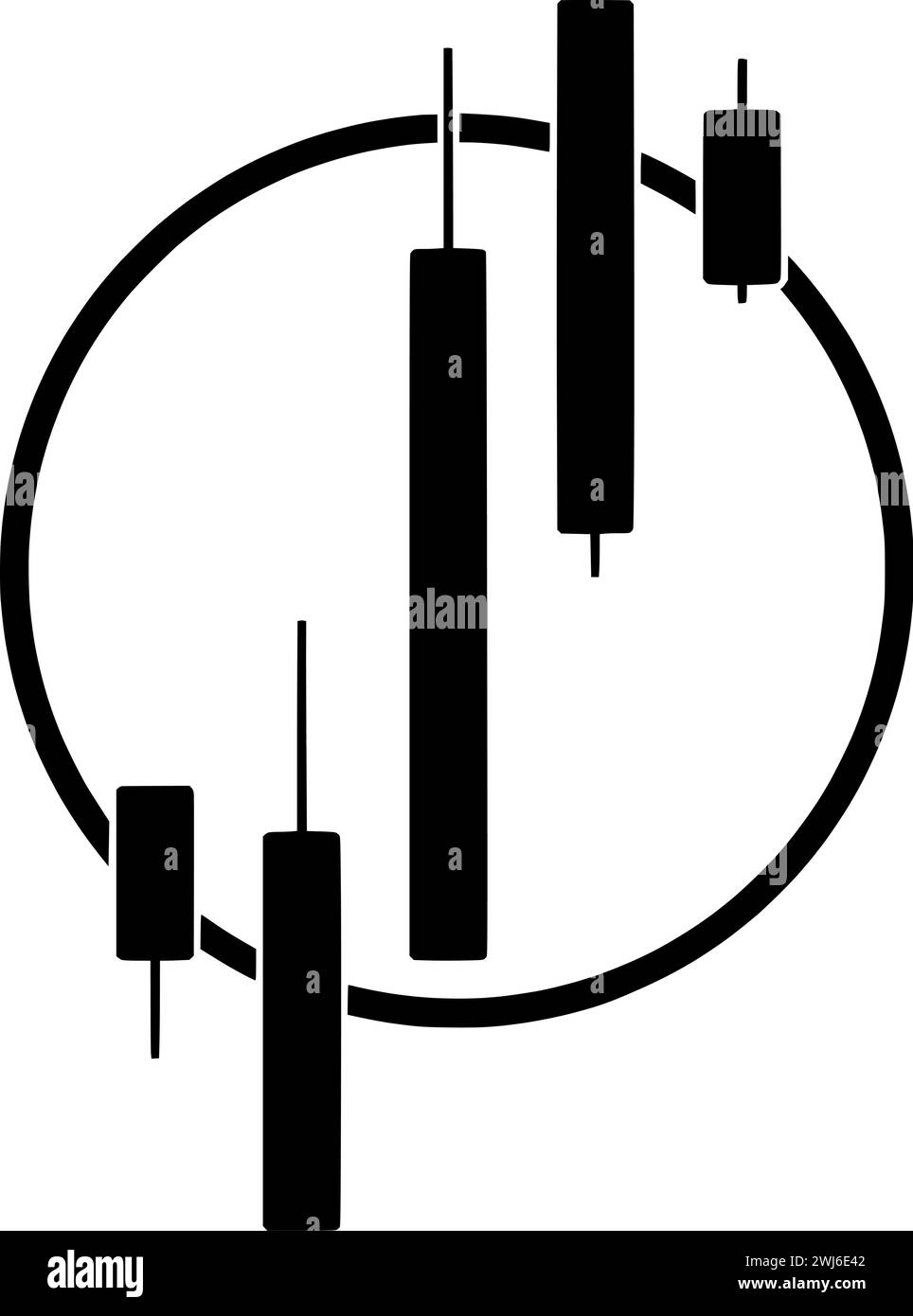 Schwarze Handelssilhouette oder flache Abbildung von Linien-Logo-Streifen für Aktien mit Wachstumssymbol und Grafik Formen das Geschäft als Finanz-zu-Finanz-Unternehmen Stock Vektor