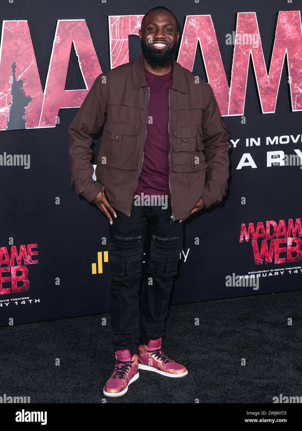 WESTWOOD, LOS ANGELES, KALIFORNIEN, USA - 12. FEBRUAR: Juju Green kommt zur Weltpremiere von Columbia Pictures 'Madame Web', die am 12. Februar 2024 im Regency Village Theatre in Westwood, Los Angeles, Kalifornien, USA stattfindet. (Foto: Xavier Collin/Image Press Agency) Stockfoto