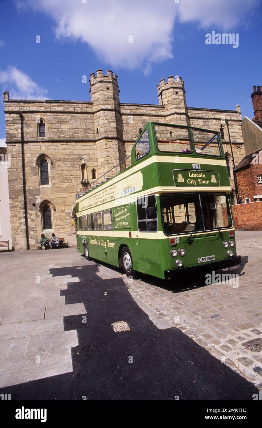 UK, Lincolnshire, Lincoln, Lincoln City Tour Bus. Stockfoto