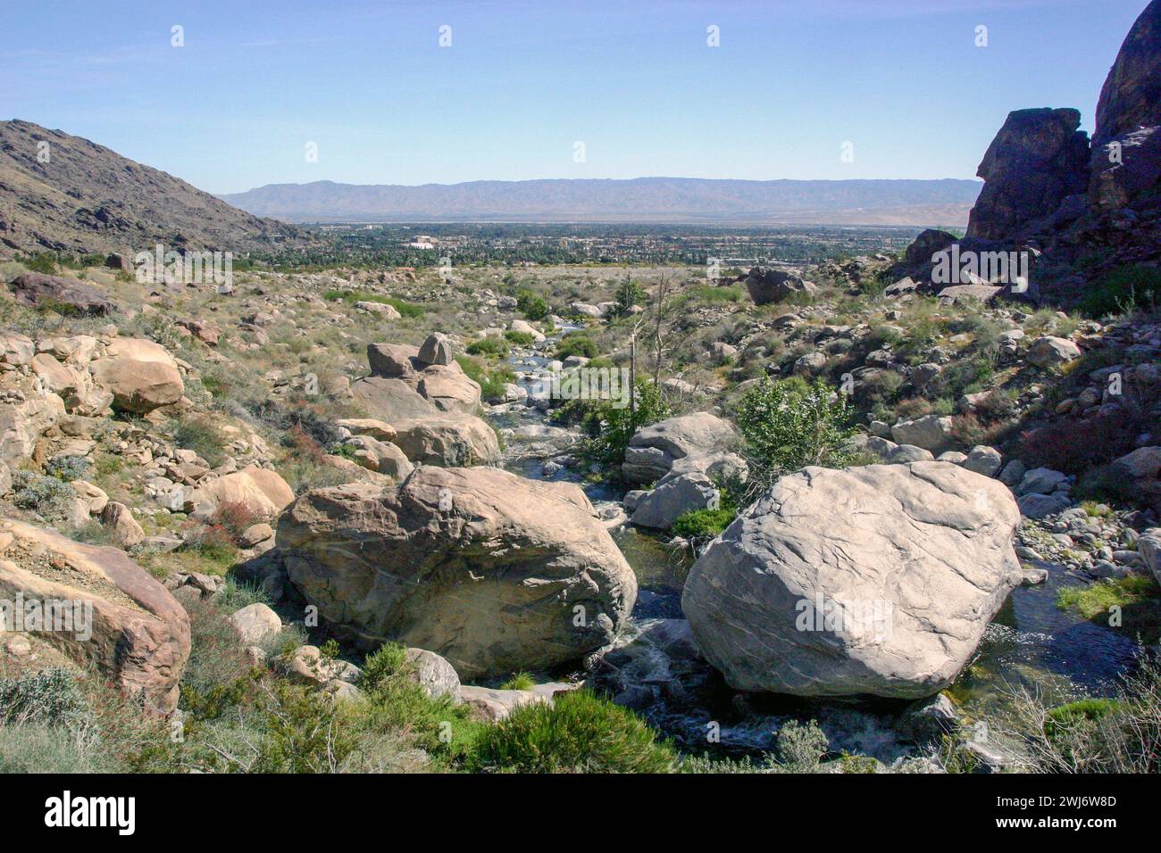 Tahquitz Canyon Trail in der Nähe von Palm Springs in Kalifornien. Stockfoto