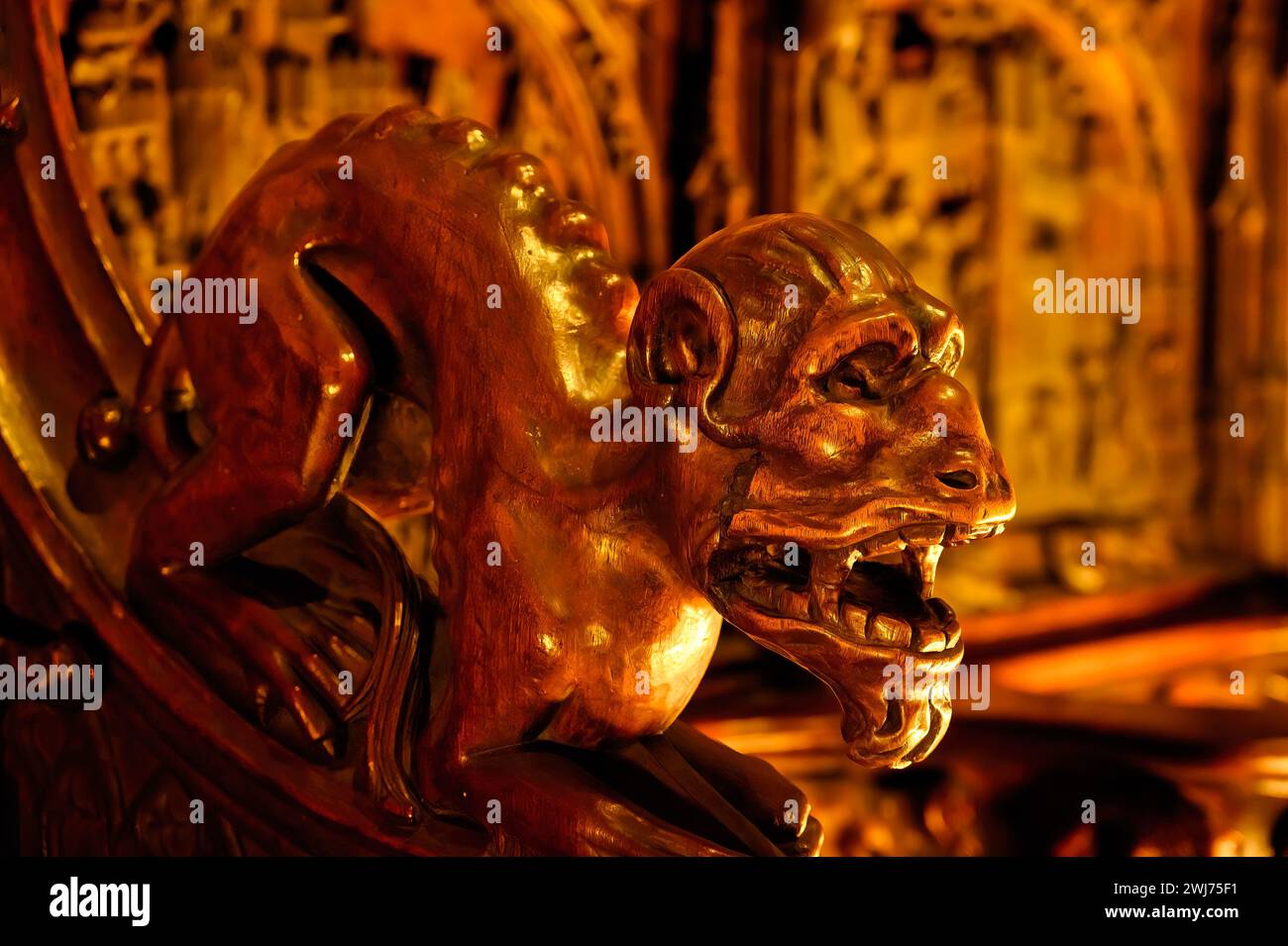 Mittelalterliche Innenarchitektur in der Kathedrale von Toledo, Toledo, Spanien Stockfoto