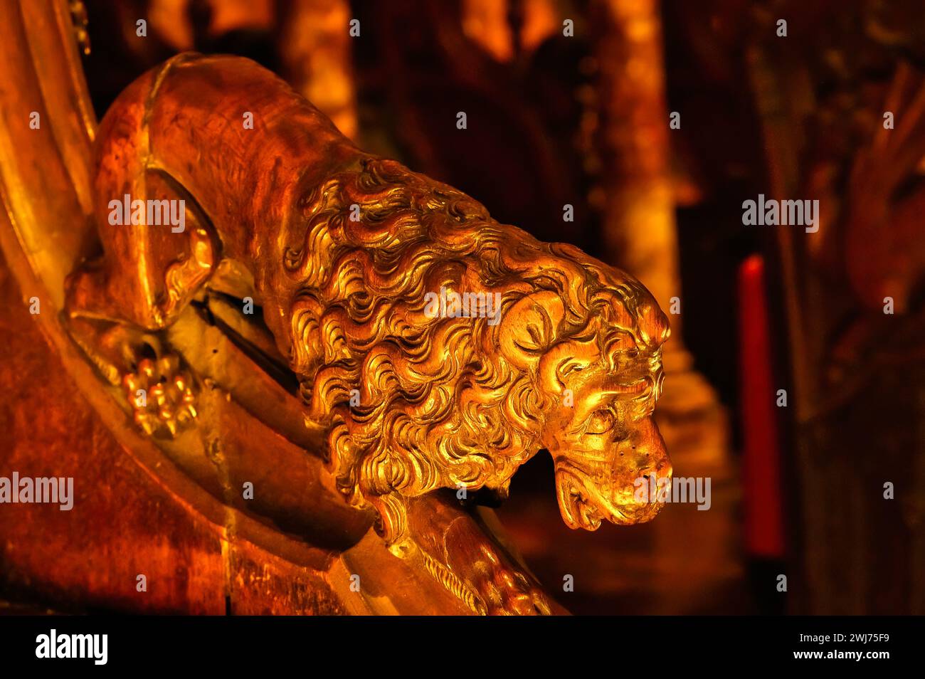 Mittelalterliche Innenarchitektur in der Kathedrale von Toledo, Toledo, Spanien Stockfoto