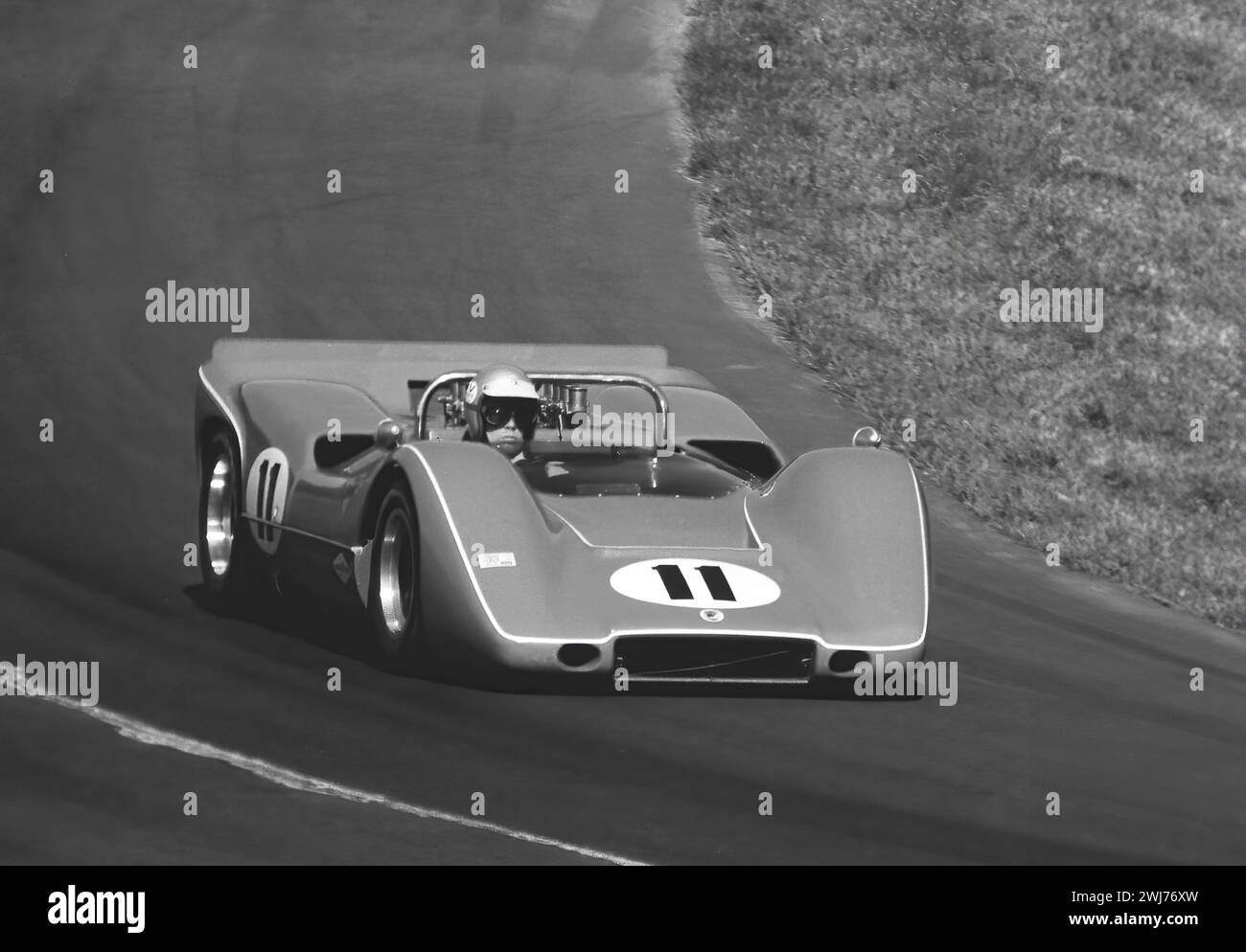 Lothar Motschenbacher bei der 9. Runde des Mid-Ohio USRRC 1968 startete 1., belegte 2. Platz Stockfoto