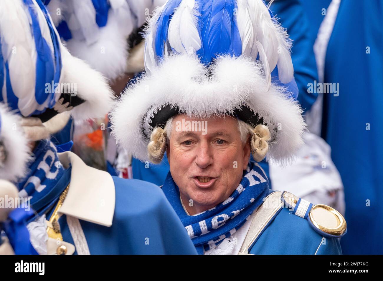 Karneval, Rosenmontag in Köln in der Severinstraße in der Vringsveedel, wo Köln noch immer am originellsten ist. Stockfoto