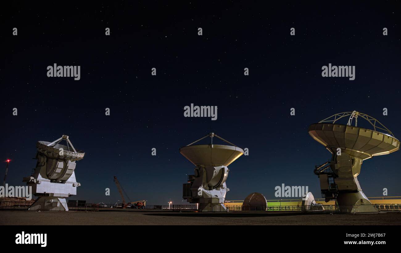 Radioteleskop-Array ALMA in der atacama-Wüste, Chile Stockfoto