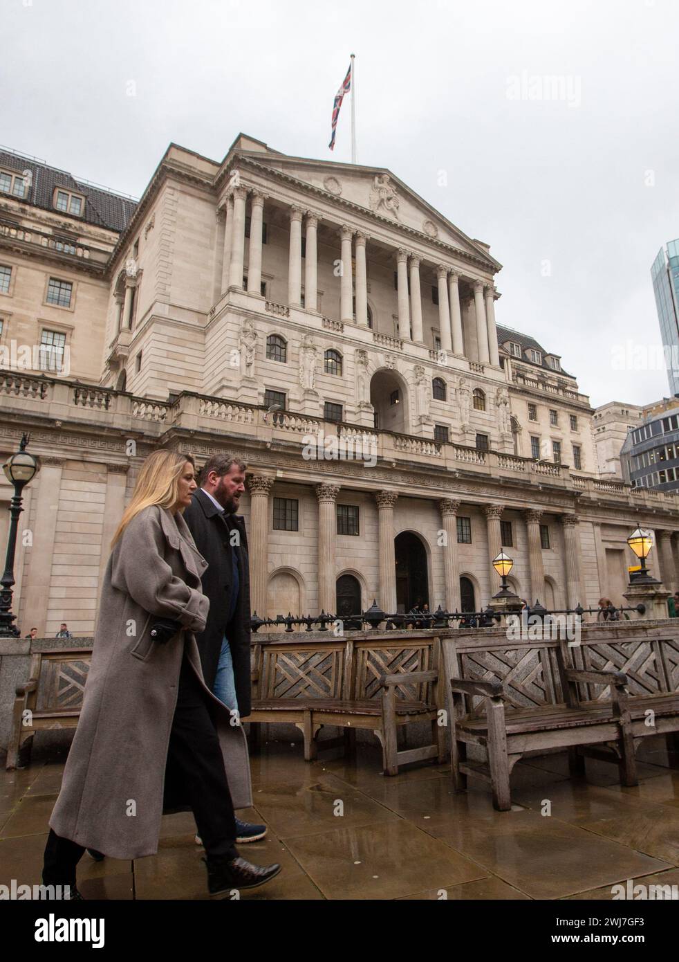 London, England, Großbritannien. Februar 2024. Britische Zentralbank, Band of England, Hauptsitz in der City of London. (Kreditbild: © Tayfun Salci/ZUMA Press Wire) NUR REDAKTIONELLE VERWENDUNG! Nicht für kommerzielle ZWECKE! Stockfoto