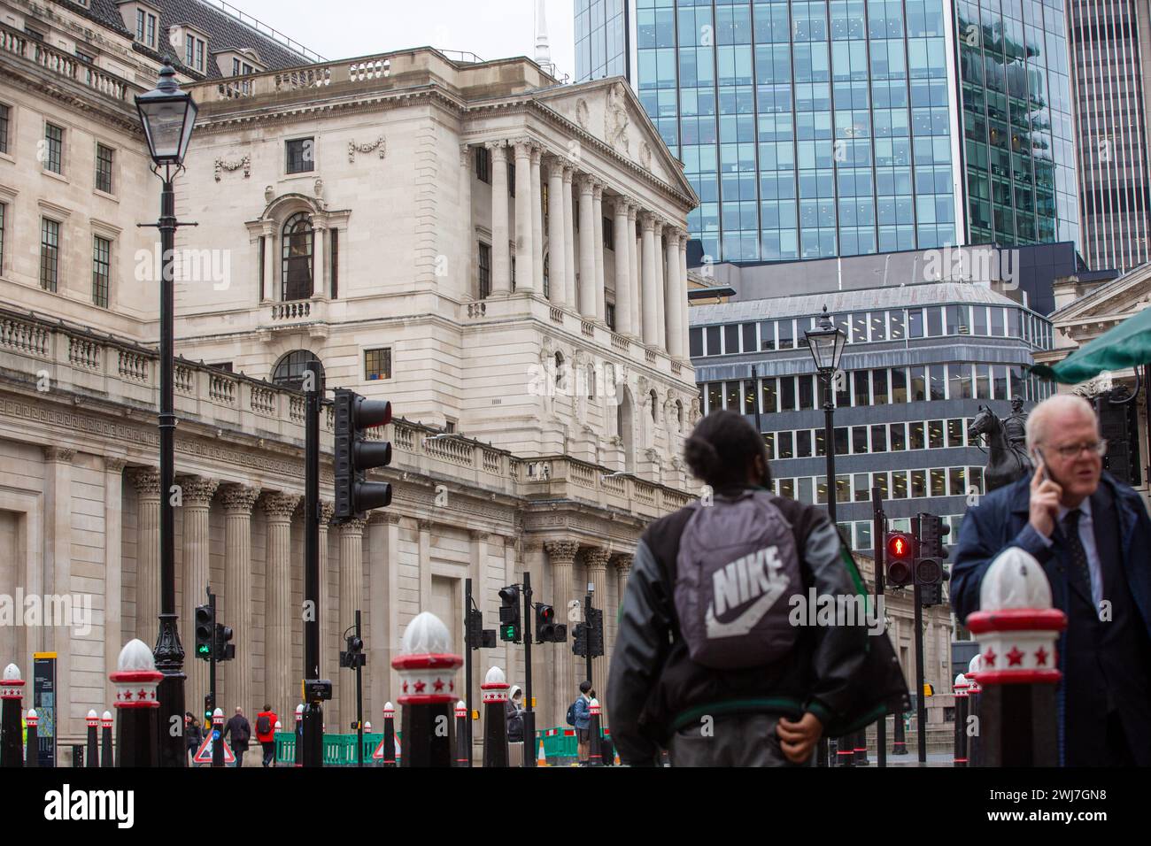 London, England, Großbritannien. Februar 2024. Britische Zentralbank, Band of England, Hauptsitz in der City of London. (Kreditbild: © Tayfun Salci/ZUMA Press Wire) NUR REDAKTIONELLE VERWENDUNG! Nicht für kommerzielle ZWECKE! Stockfoto