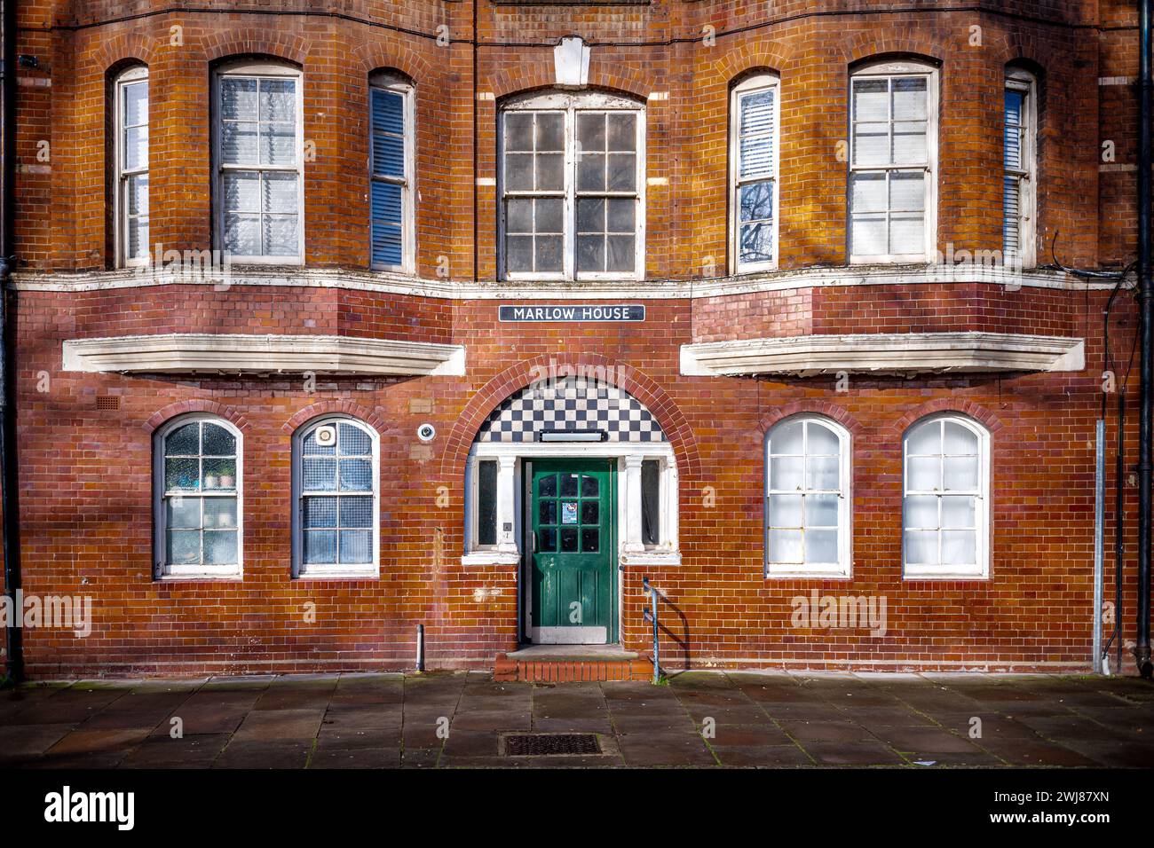Marlow House on the Boundary Estate East London, auch bekannt als Arnold Circus Estate, Großbritanniens erstes stadtregion. Marlow House wurde 1899 fertiggestellt. Stockfoto
