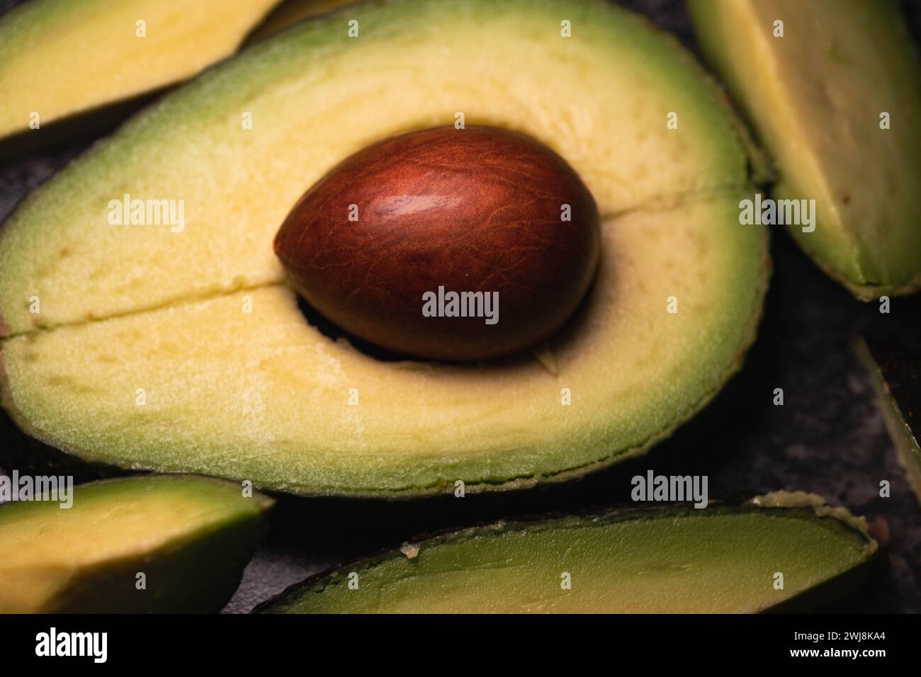 In Scheiben geschnittene Avocado Stockfoto