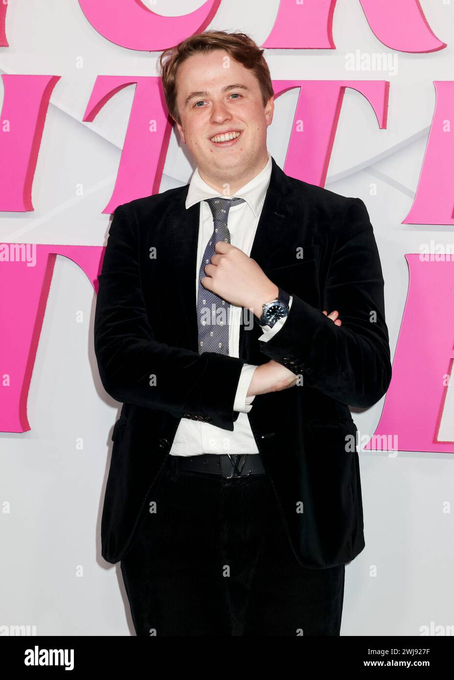 London, Großbritannien. Februar 2024. Henry Southan nimmt an der Premiere der Wicked Little Letters European Premiere im Odeon Luxe am Leicester Square in London Teil. (Foto: Cat Morley/SOPA Images/SIPA USA) Credit: SIPA USA/Alamy Live News Stockfoto