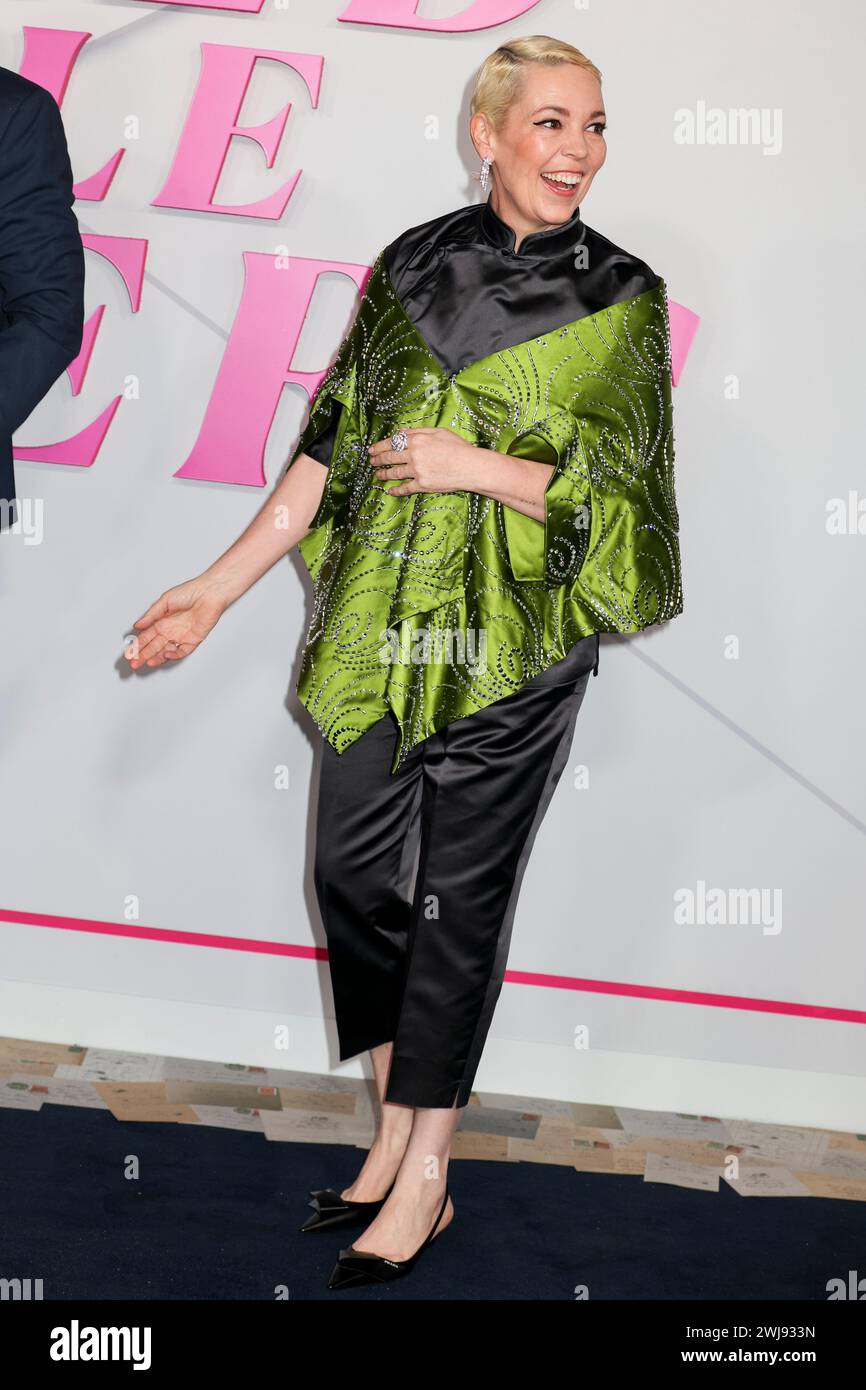 London, Großbritannien. Februar 2024. Olivia Colman nimmt an der Wicked Little Letters European Premiere im Odeon Luxe am Leicester Square in London Teil. Quelle: SOPA Images Limited/Alamy Live News Stockfoto