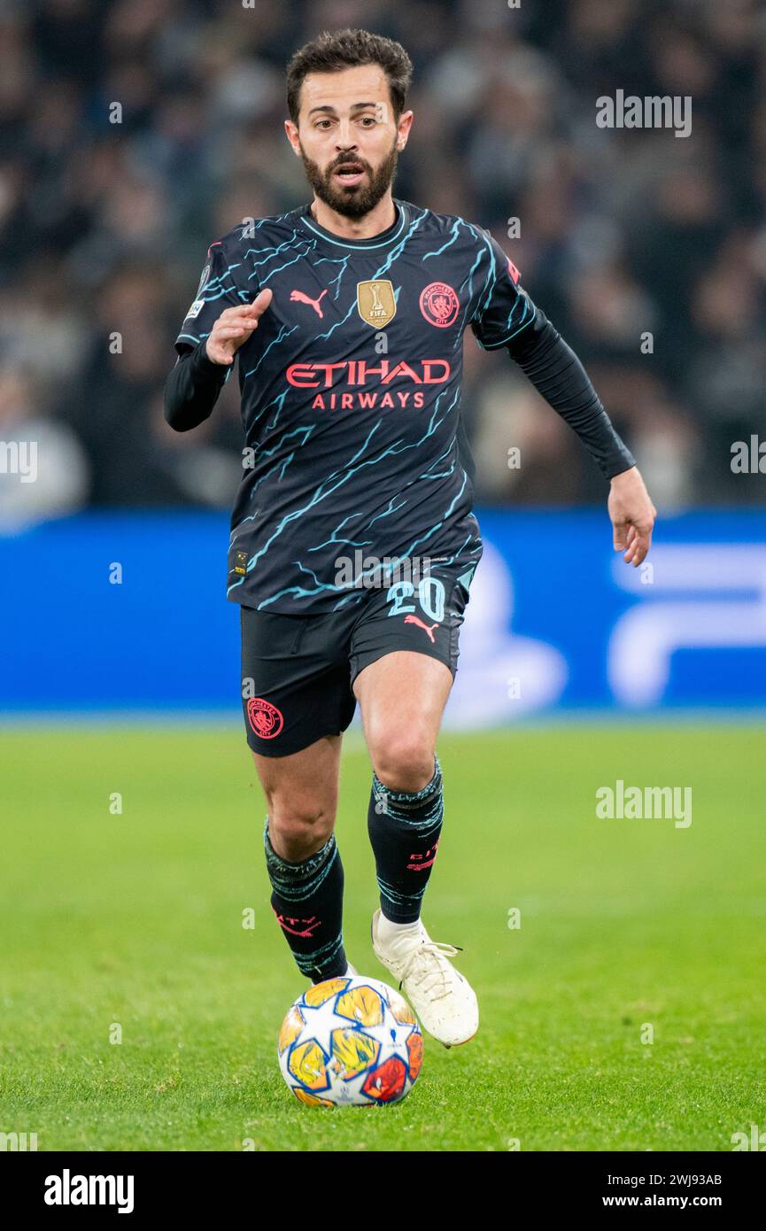 Kopenhagen, Dänemark. Februar 2024. Bernardo Silva von Manchester City während der UEFA Champions League, Achtelfinale zwischen FC Kopenhagen und Manchester City in Parken in Kopenhagen, Dänemark am 13. Februar 2024 (Foto: Andrew SURMA/ Credit: SIPA USA/Alamy Live News Stockfoto