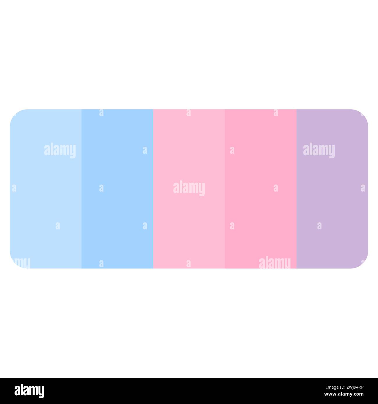 Vektorillustration mit Palette. Farbanpassung der Farbpalette. Farbleitfaden für Mode Trend. RGB HEX Farbleitfaden Swatch Catalog Collection. Stock Vektor