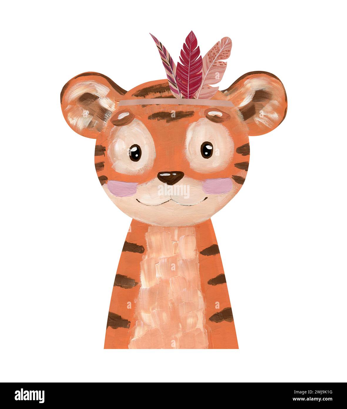 Tigerporträt mit Wasserfarben. Stockfoto