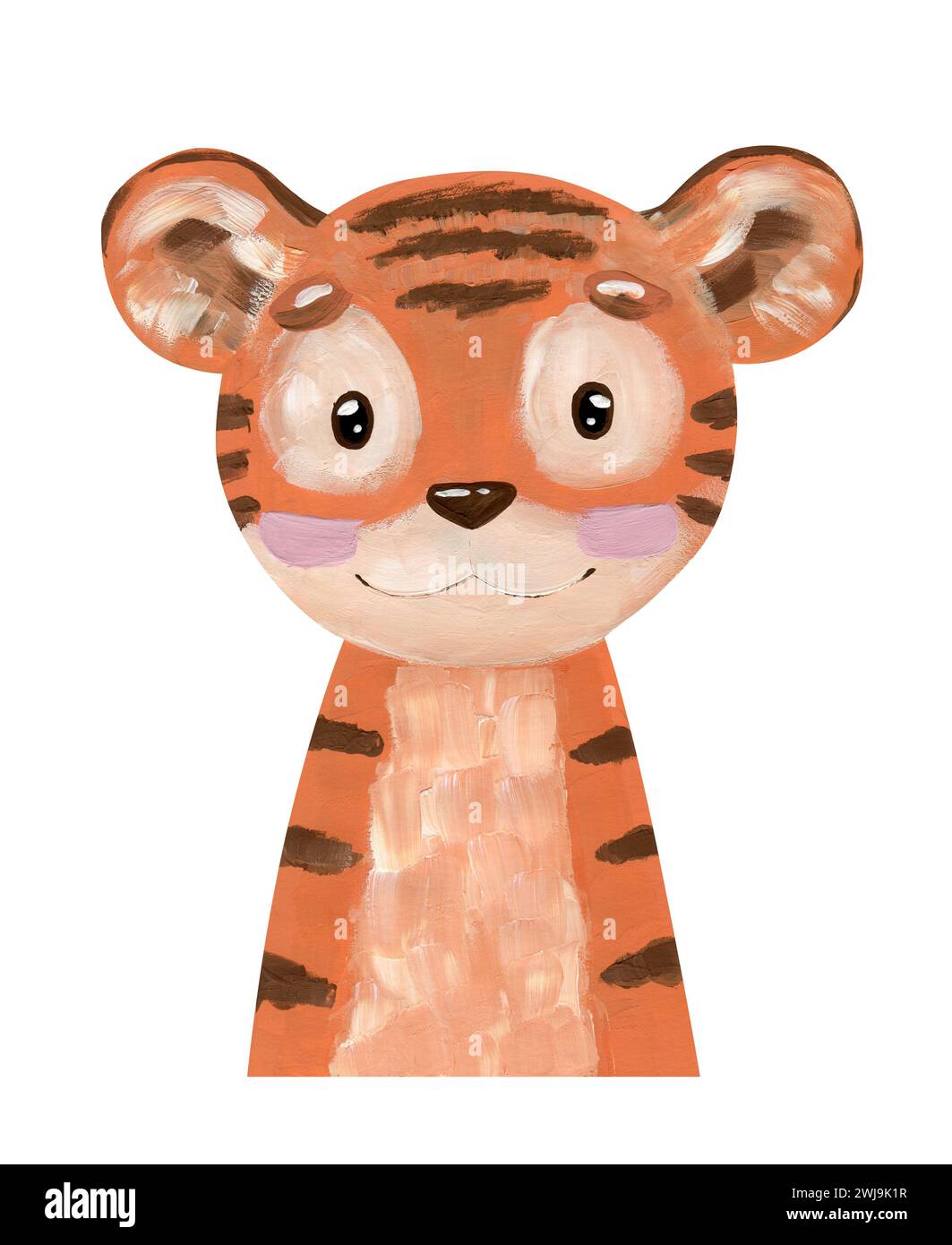 Tigerporträt mit Wasserfarben. Stockfoto