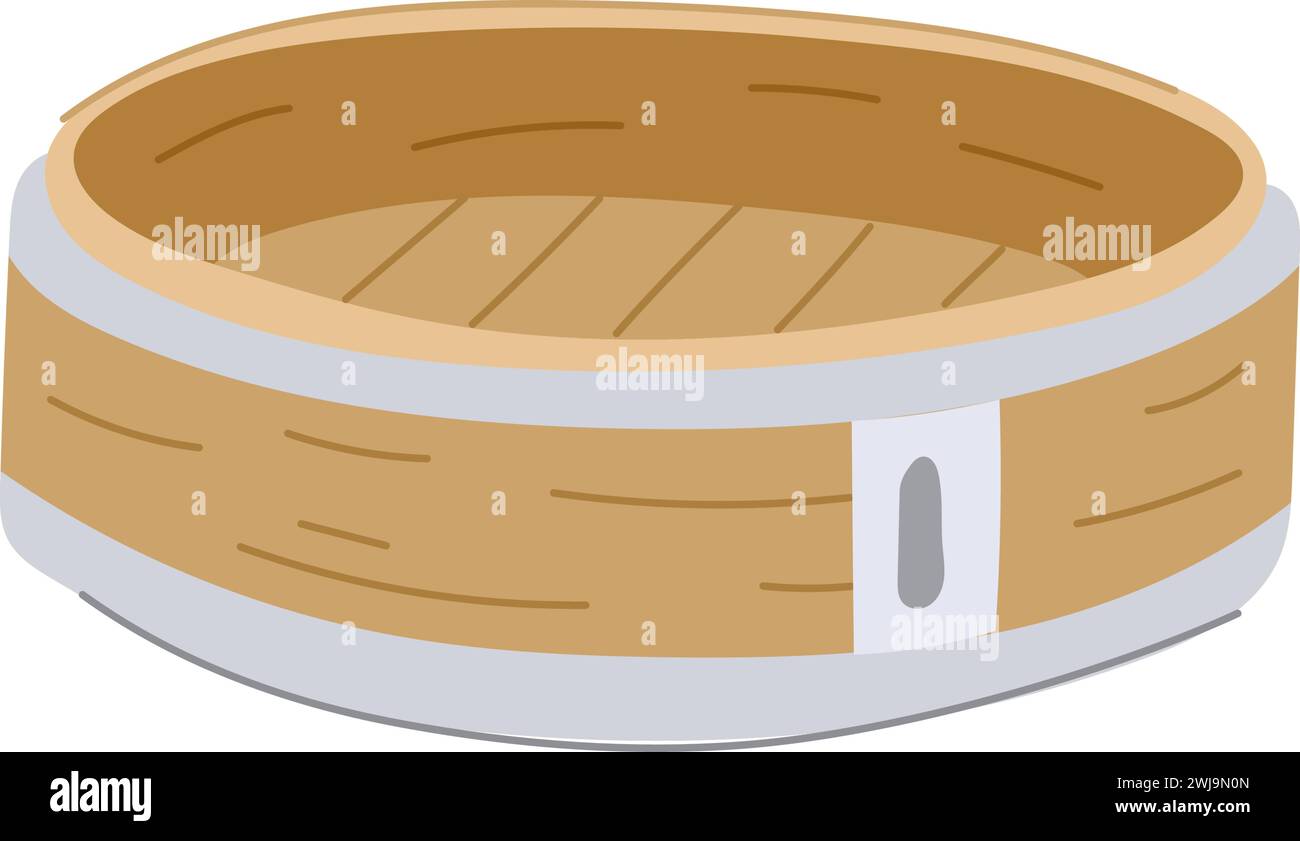 Korb Bambus Dampfer Cartoon Vektor Illustration Stock Vektor