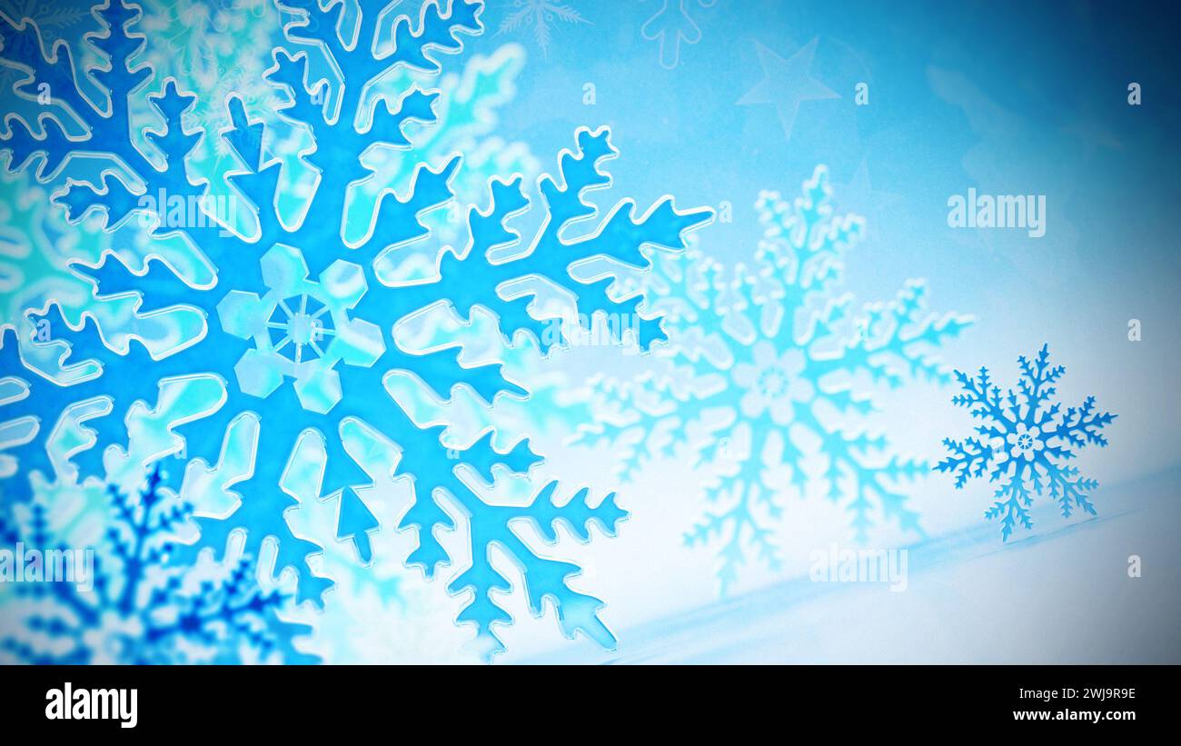 Abstrakt weichen blauen Schneeflocke Hintergrund. 3D-Illustration. Stockfoto