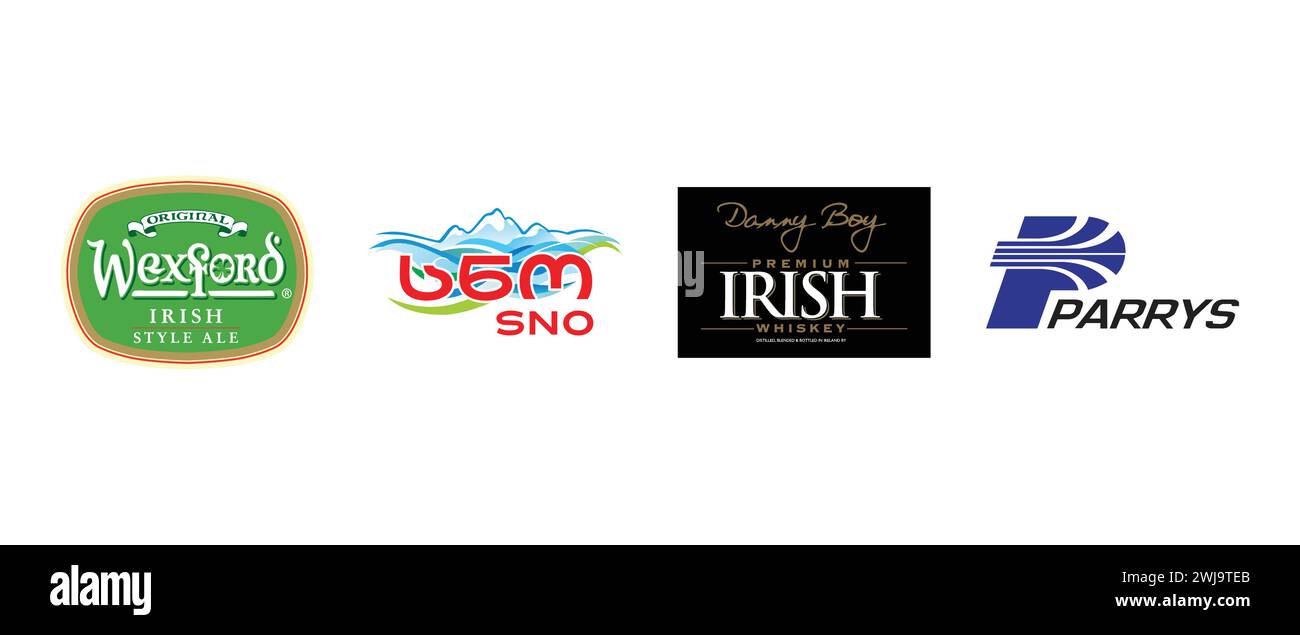 SNO, EID Parry, Wexford, Danny Boy Premium Irish Whiskey. Vektorillustration, redaktionelles Logo. Stock Vektor