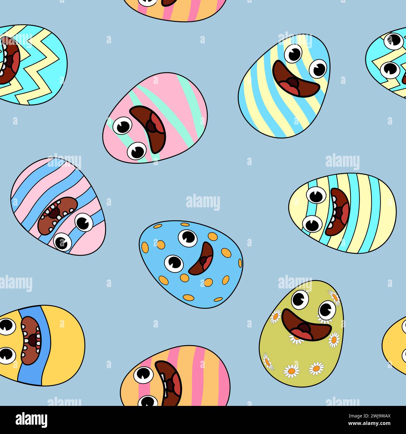 Happy Easter nahtlos gemusterte Eier festlicher Hintergrund Stock Vektor