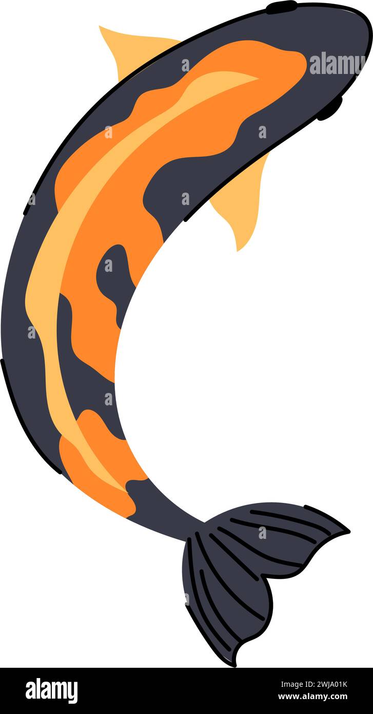 japanische Koi Fisch Karpfen Cartoon Vektor Illustration Stock Vektor