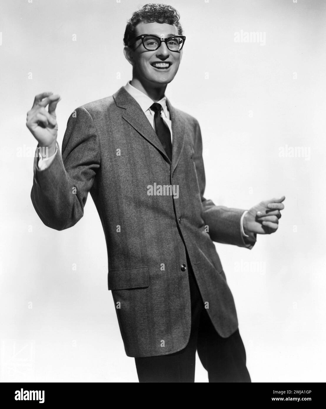 Porträt von Buddy Holly - Publicity-Bild für Brunswick Records 1950s Stockfoto