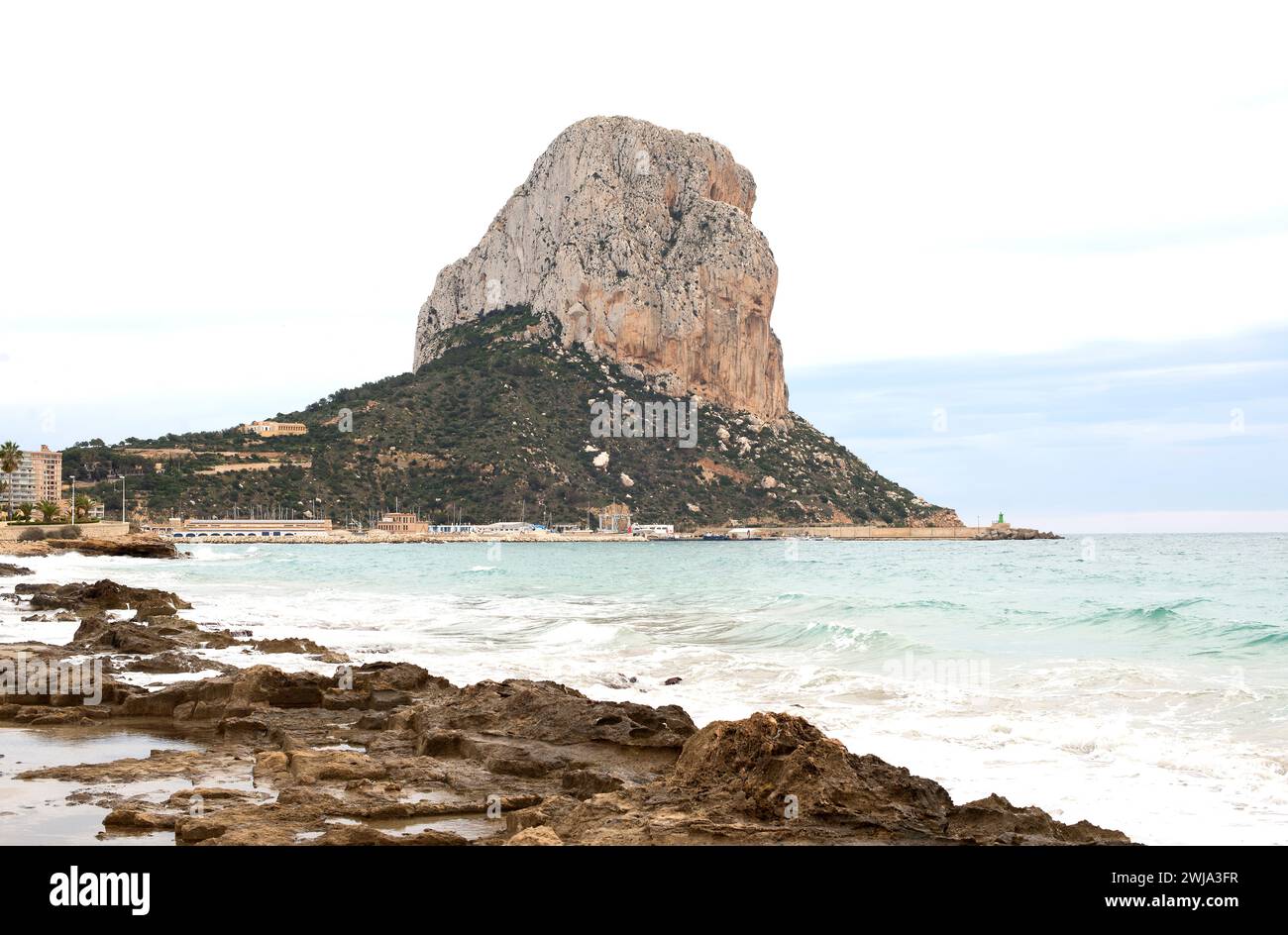 Peñon de Ifach oder Penyal d'IFAC Naturpark. Calpe, Alicante, Comunidad Valenciana, Spanien. Stockfoto