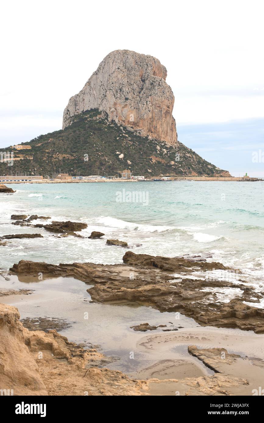 Peñon de Ifach oder Penyal d'IFAC Naturpark. Calpe, Alicante, Comunidad Valenciana, Spanien. Stockfoto