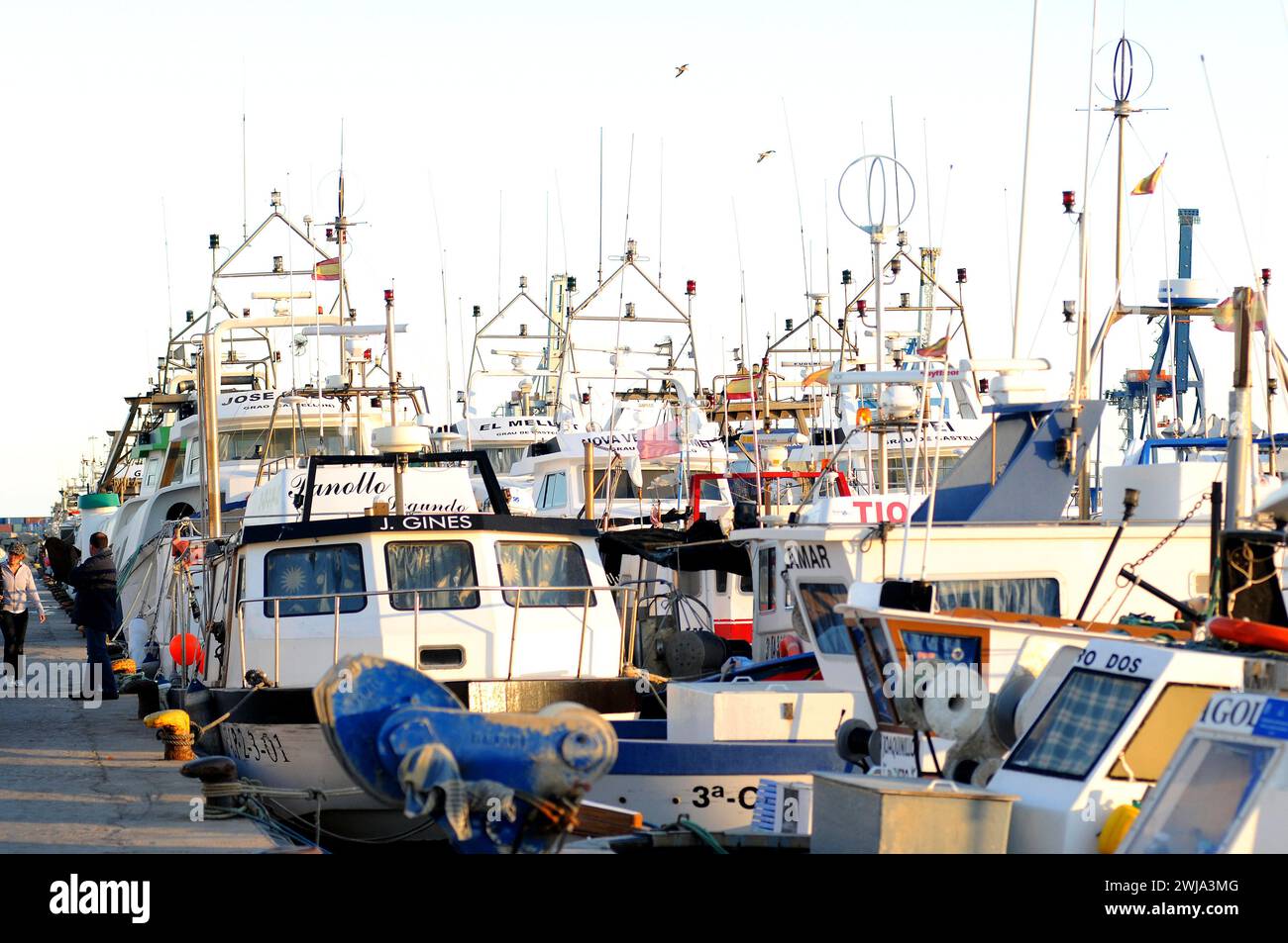 Castello de la Plana oder Castellon de la Plana. Angelhafen. Comunidad Valenciana, Spanien. Stockfoto