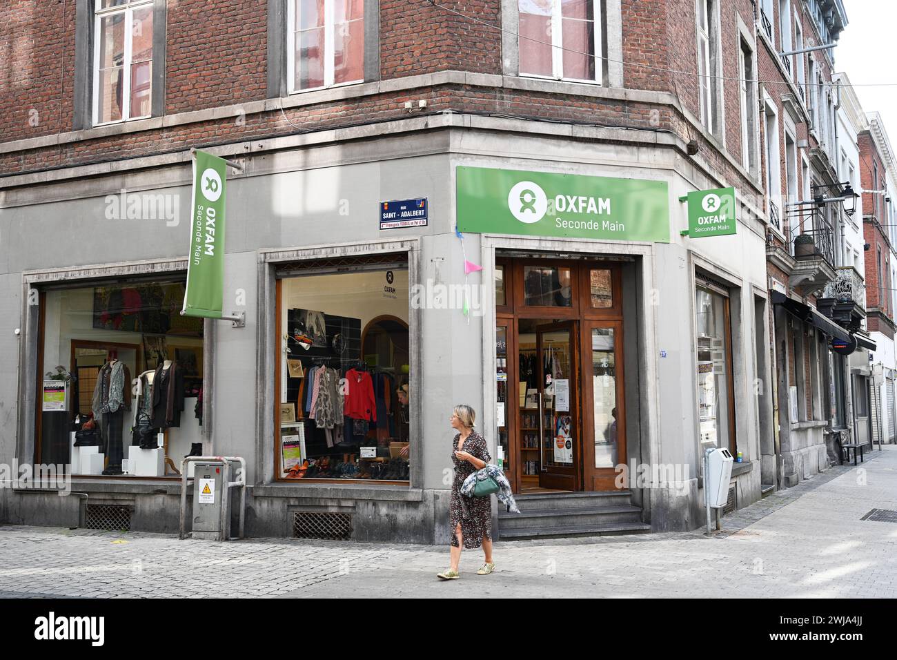 Oxfam Store in Liege Stockfoto