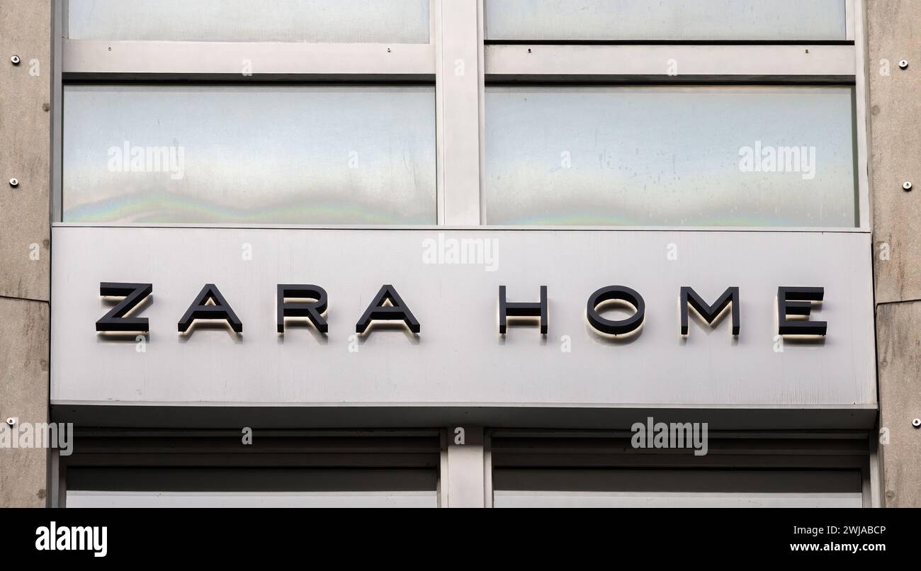 Genf, Schweiz - 3. Februar 2024: Zara Home ist ein Unternehmen der spanischen Inditex-Gruppe, das sich der Herstellung von Heimtextil widmet Stockfoto