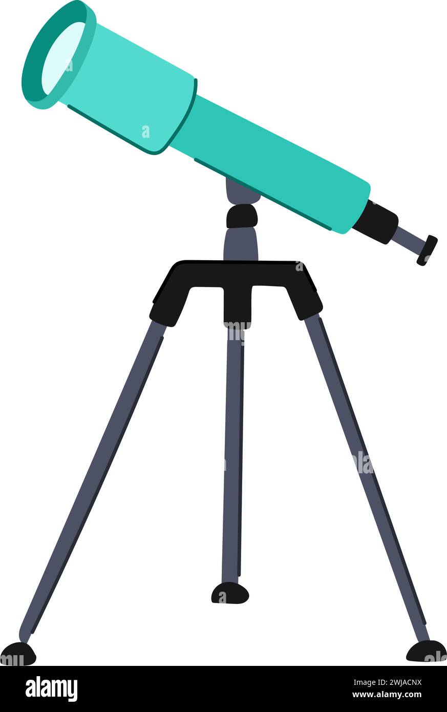 Sternenbeobachtung Teleskop-Cartoon-Vektor-Illustration Stock Vektor