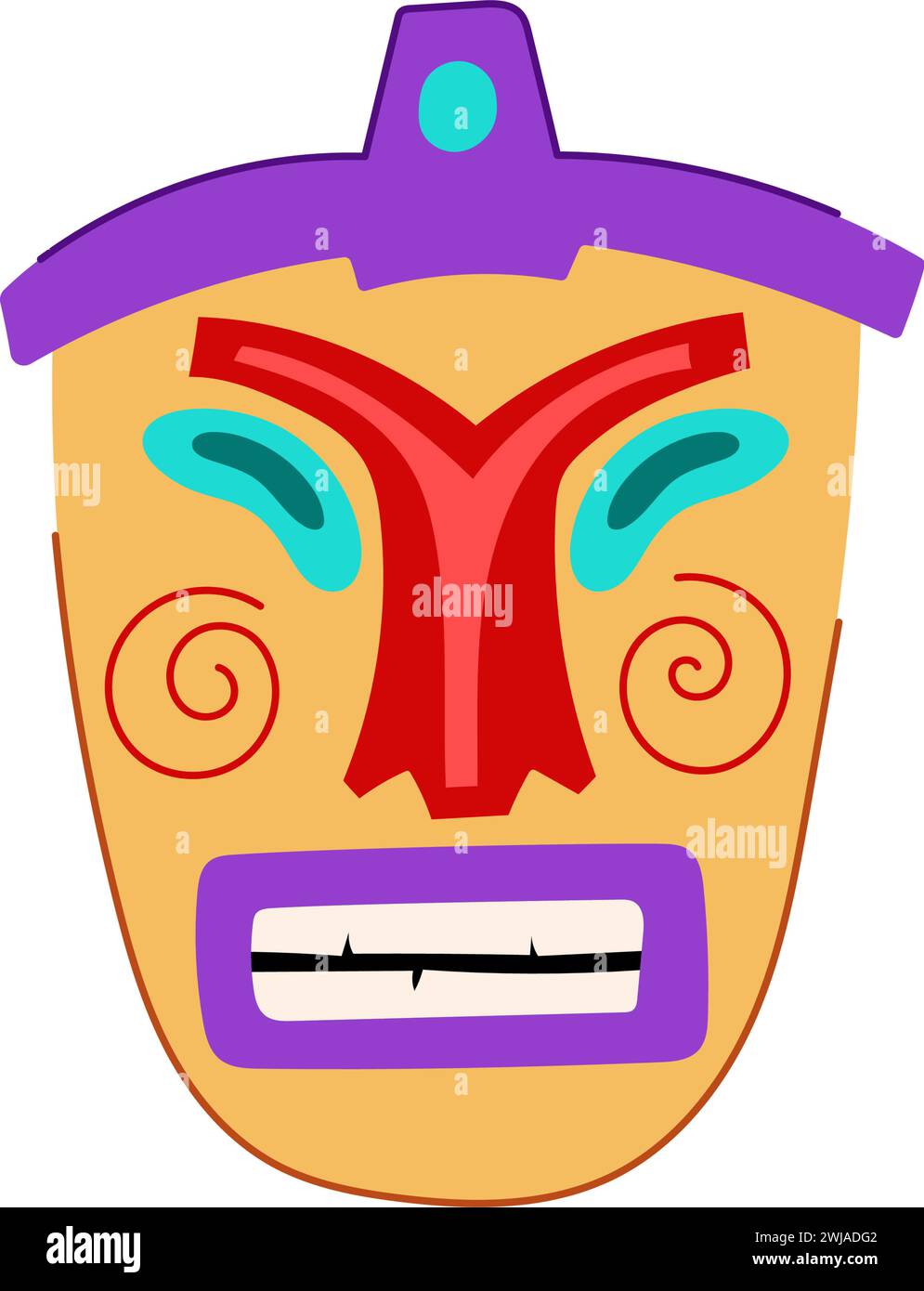 Statue Tiki Maske Cartoon Vektor Illustration Stock Vektor