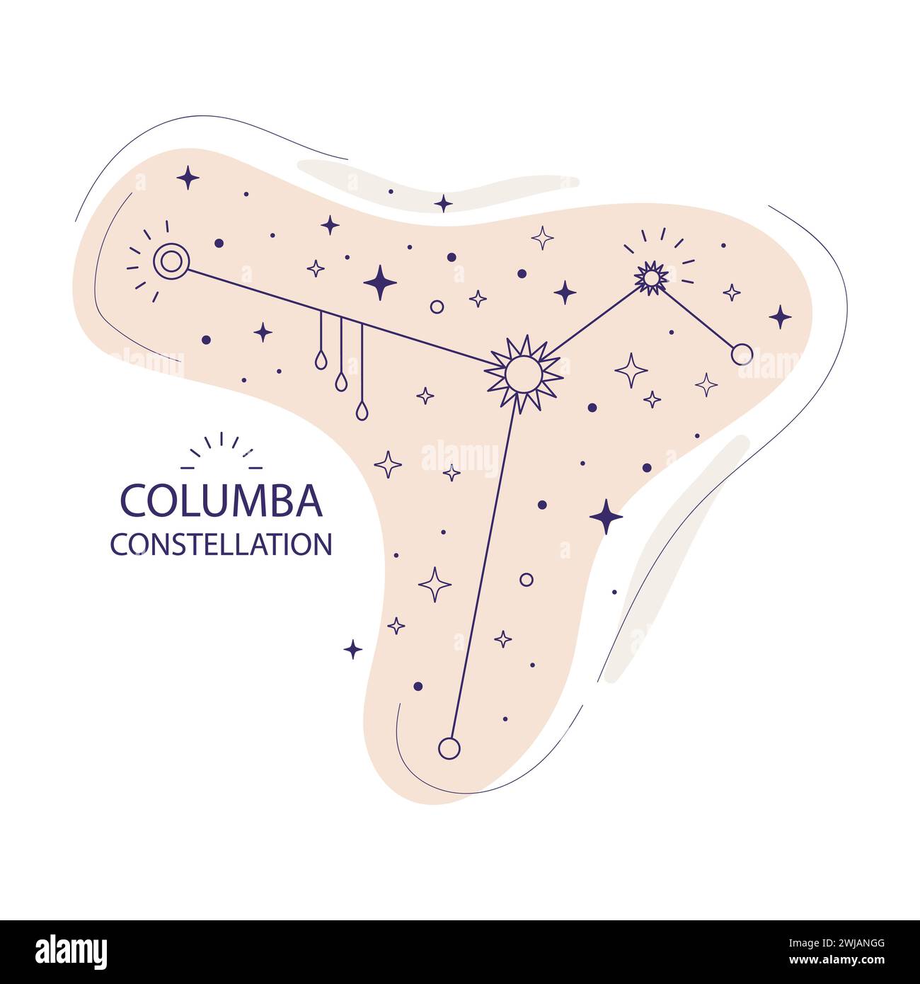 Sternkonstellation Columba Vektor-Illustration Stock Vektor