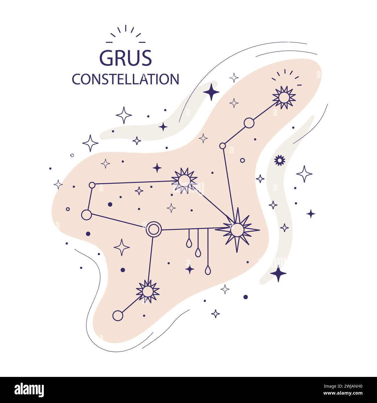 Sternkonstellation Grus-Vektor-Illustration Stock Vektor