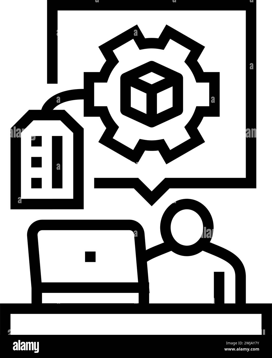 Illustration des Symbols für die digitale Produkterstellung Stock Vektor