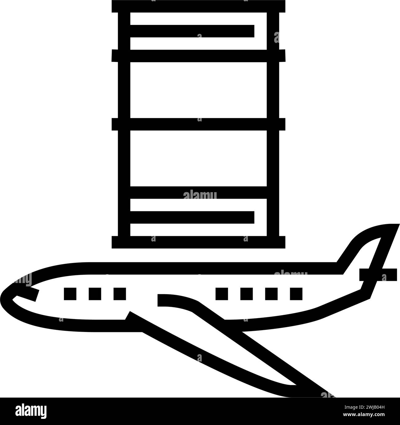 Jetfuel Oil Industrielinie Symbol Vektorillustration Stock Vektor