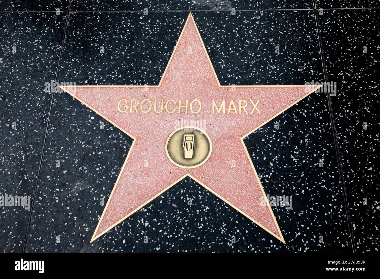 Groucho Marx's Star am Hollywood Walk of Fame, Kalifornien, USA Stockfoto