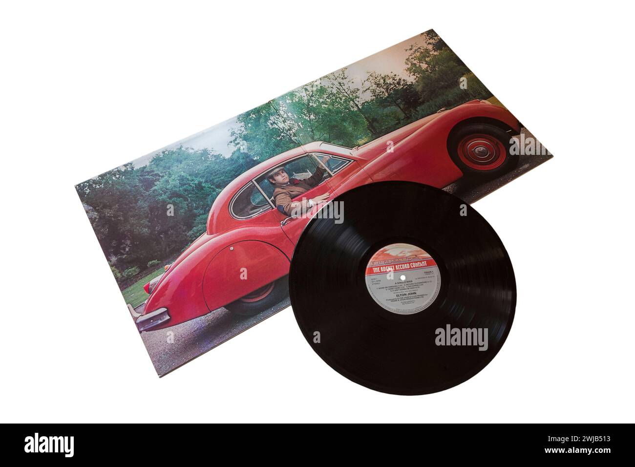 Elton John A Single man Vinyl-Album-Cover isoliert auf weißem Hintergrund - 1978 Stockfoto