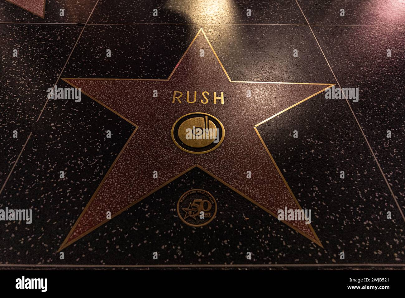 Die kanadische Rockband, Rushs Star am Hollywood Walk of Fame, Kalifornien, USA Stockfoto