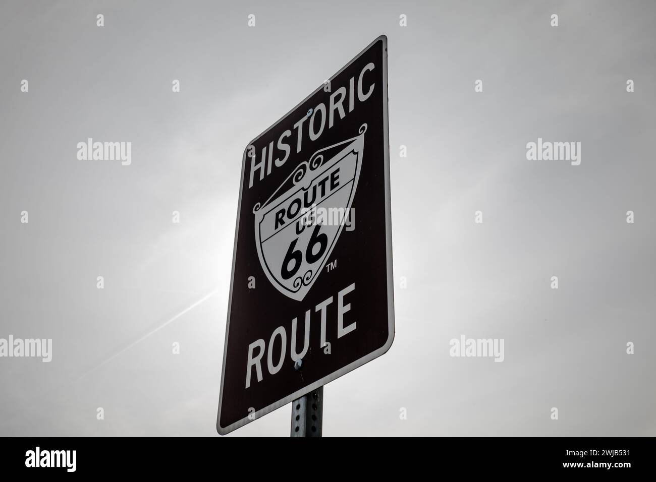 Straßenschild Route 66, Kalifornien Stockfoto