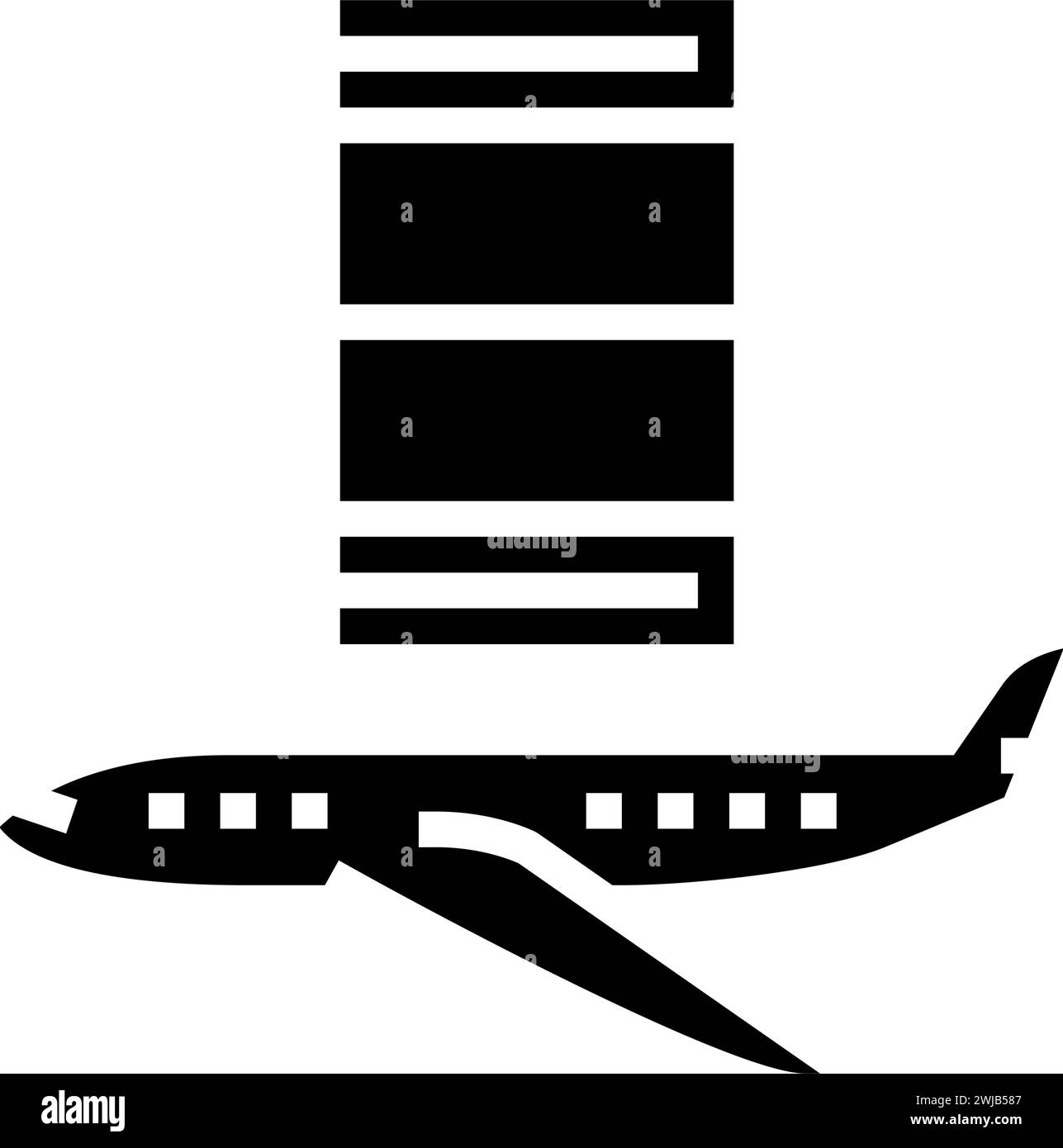 Jet Fuel Oil Industrie Glyphe Symbol Vektor Illustration Stock Vektor