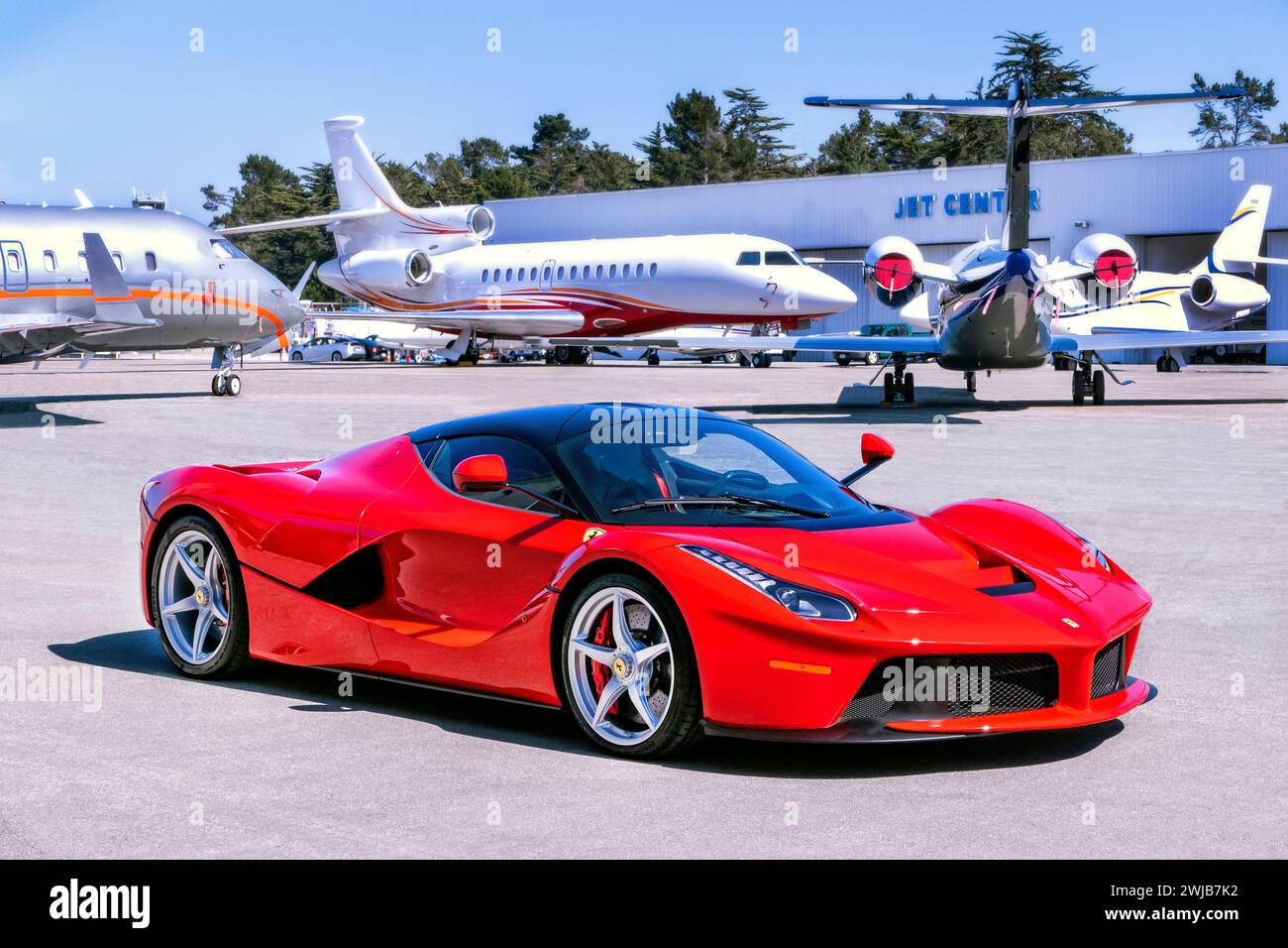 2013 LaFerrari Hypercar im Jet Centre Monterey California USA Stockfoto