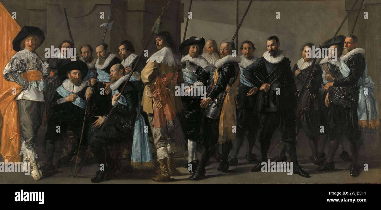 Miliz Kompanie des XI. Bezirks unter dem Kommando von Captain Reynier Reael, bekannt als „die magere Kompanie“, Frans Hals, Pieter Codde, 1637 Stockfoto