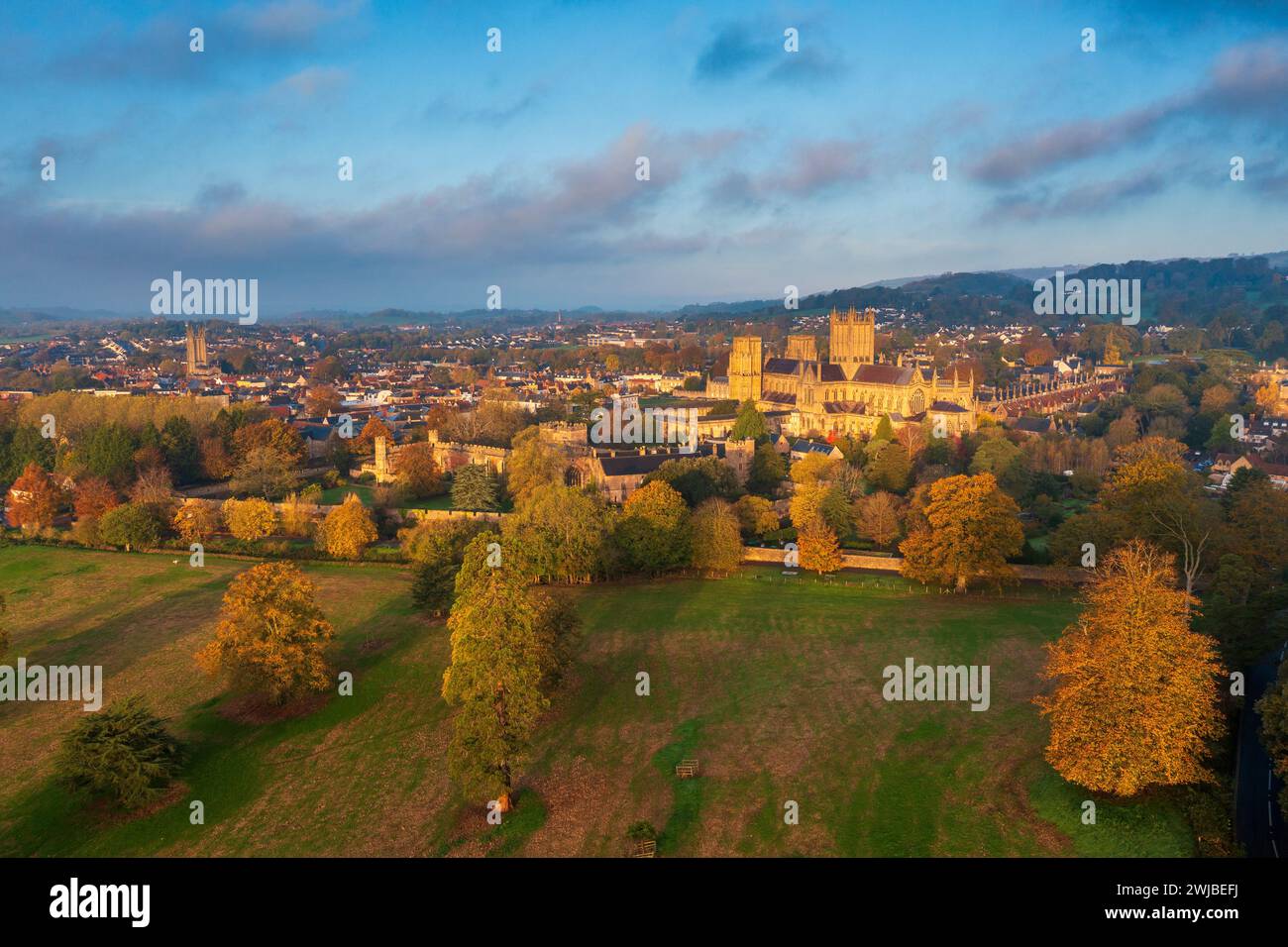 Die Cathedral Church of Saint Andrew, Wells, Someraset, England, Vereinigtes Königreich, Europa Stockfoto