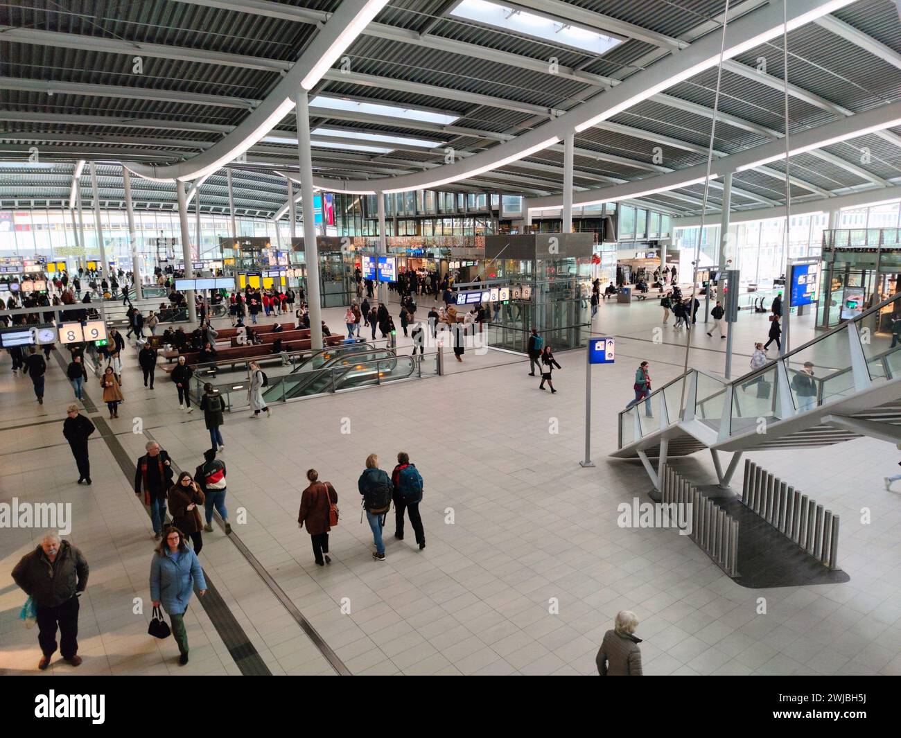 Halle des Bahnhofs Utrecht, Niederlande Stockfoto