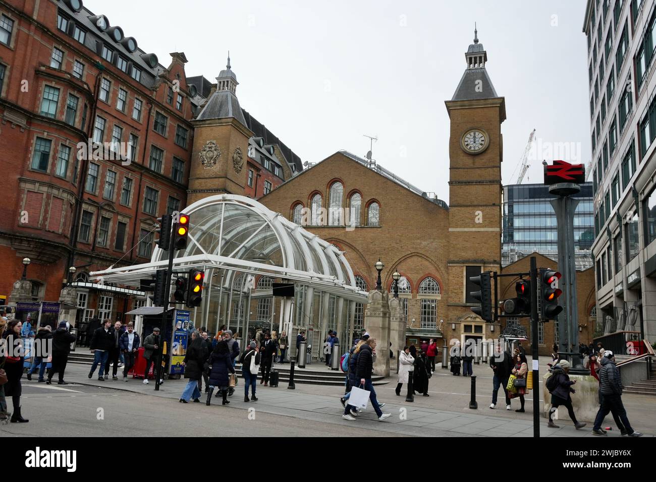 Der Eingang zur Liverpool St Station. Stockfoto