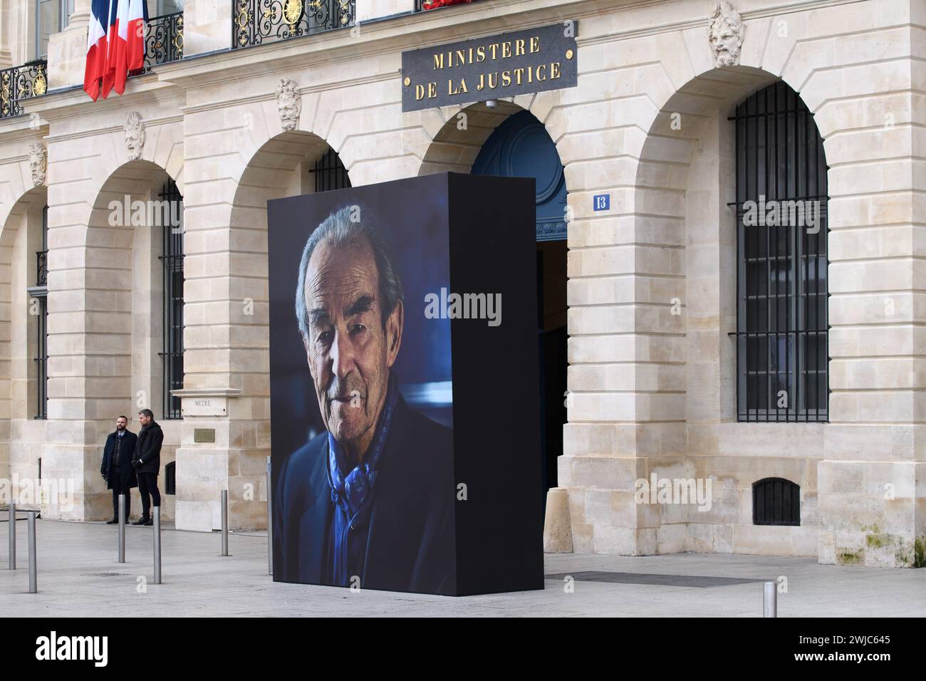 Paris, Frankreich. Februar 2024. Julien Mattia/Le Pictorium - nationale Hommage an Robert Badinter - 14/02/2024 - Frankreich/Ile-de-France (Region)/Paris - bei der nationalen Hommage an Robert Badinter am Place Vendome, Paris, 14. Februar 2024 Credit: LE PICTORIUM/Alamy Live News Stockfoto