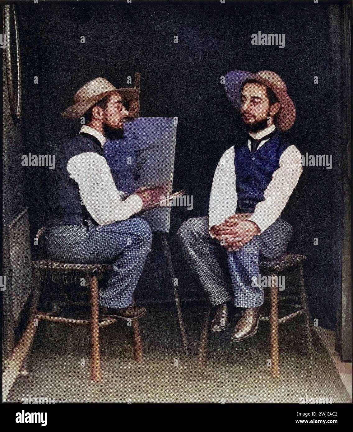 Lautrec nach einer Doppelfotografie von Henri Marie, Raymond de Toulouse-Lautrec Monfa 1864-1901 französischer Maler, Grafiker, Zeichner und Illustrat Stockfoto