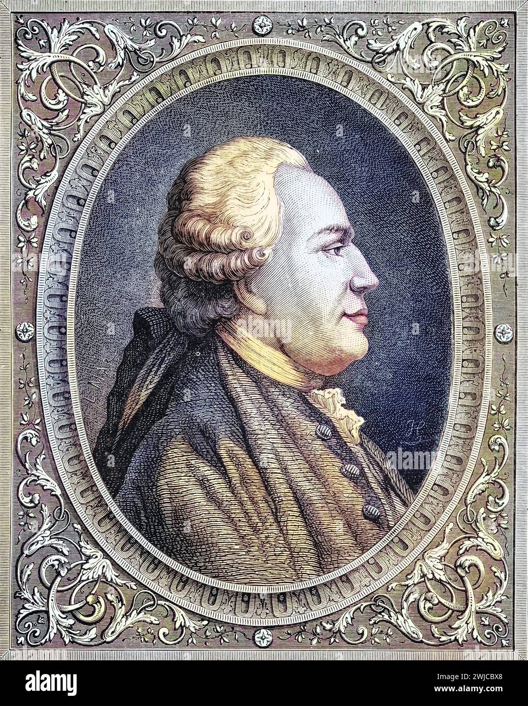 Franz Anton Mesmer, auch Friedrich Anton Mesmer geb. 23. Mai 1734 in Iznang gest. 5. März 1815 in Meersburg war ein deutscher Arzt, Historisch, digita Stockfoto