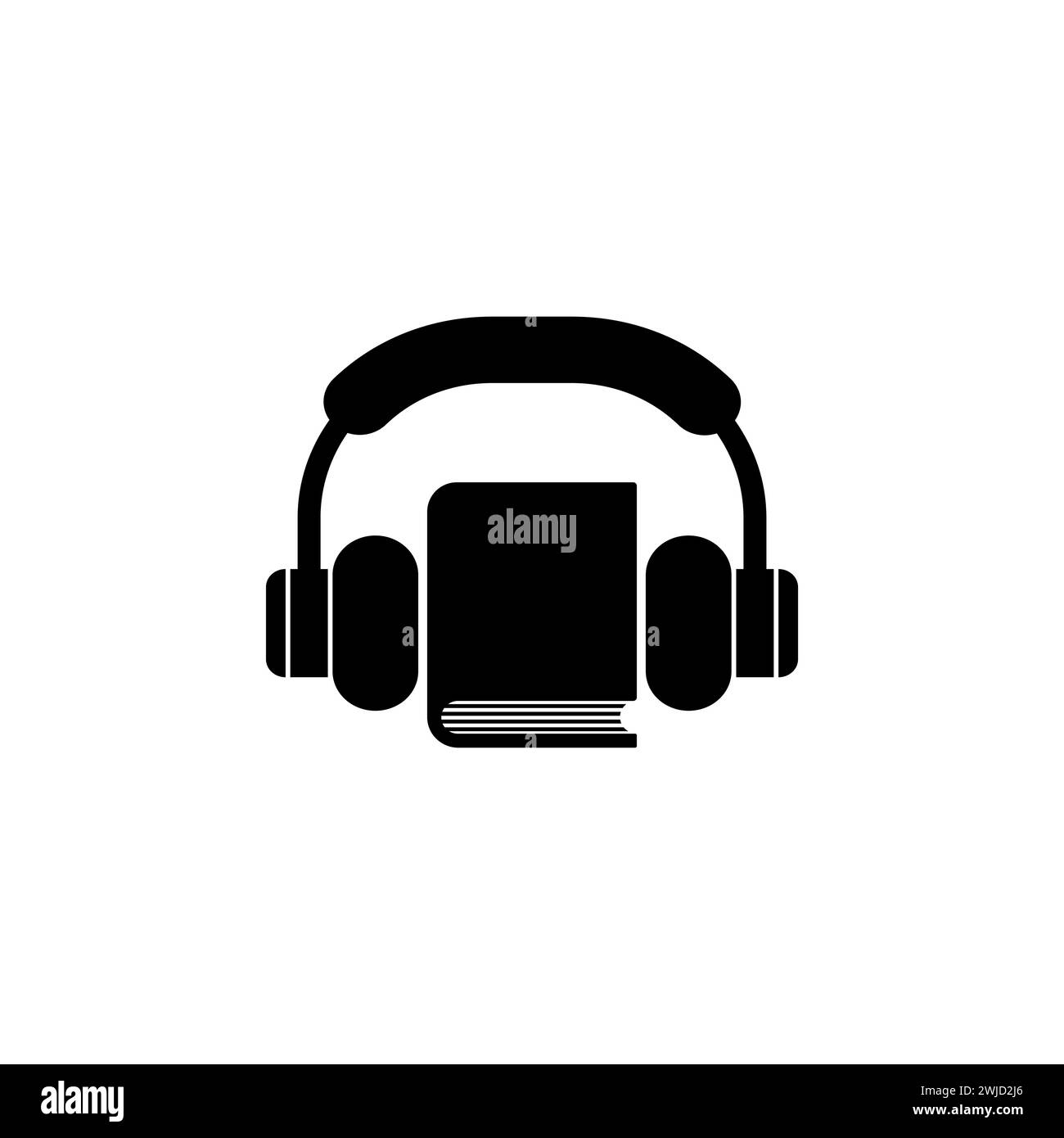 Symbol für den flachen Vektor des Audioguides. Einfaches, ausgefülltes Symbol auf weißem Hintergrund Stock Vektor